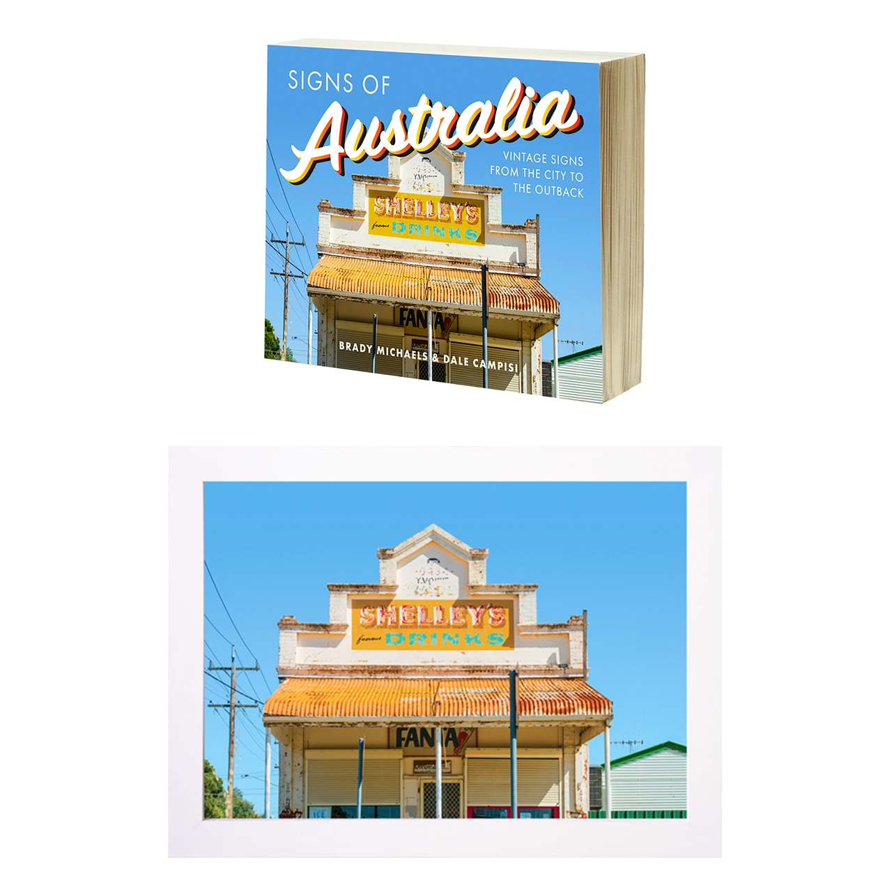 SIGNS OF AUSTRALIA BOOK + A4 PRINT COMBO